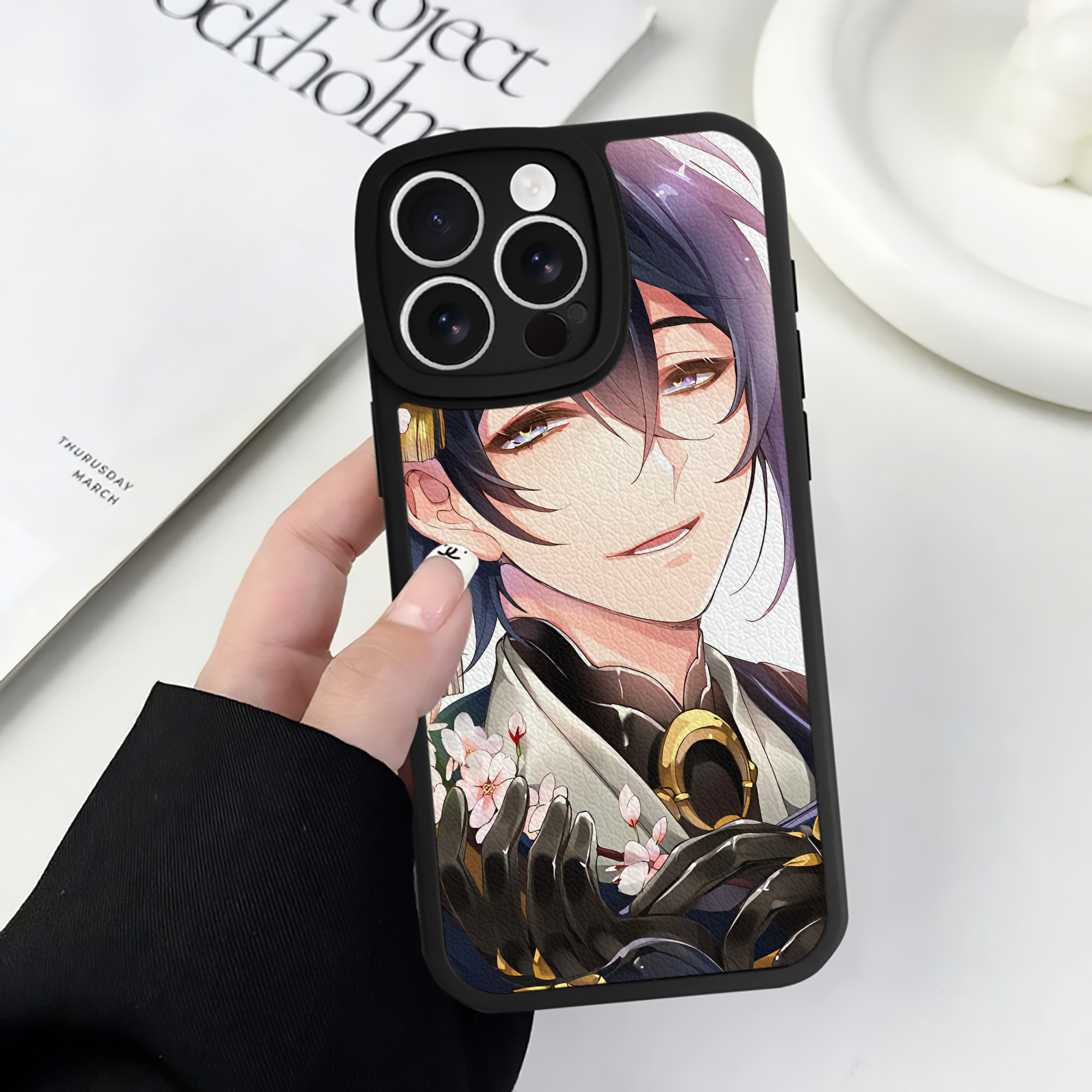 （画像用） 刀剣乱舞 Touken Ranbu 【iPhone 16シリーズ対応】シリコンスマホケース（レザー調） 材質：シリコン